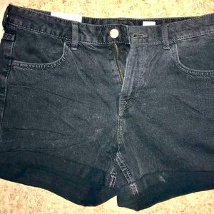 H&M black denim shorts